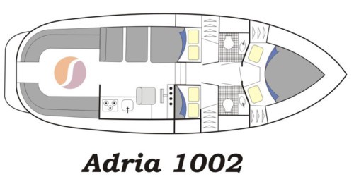 Adria 1002 motoros hajó ,  motoros hajó bérlés az Adrián,  hajóbérlés,  hajóbérlés Horvátország