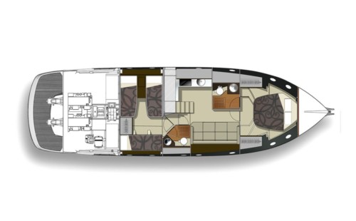 Cranchi M44 HT hajóbérlés az Adrián,  hajóbérlés,  luxusnyaralás,  hajóbérlés Adria