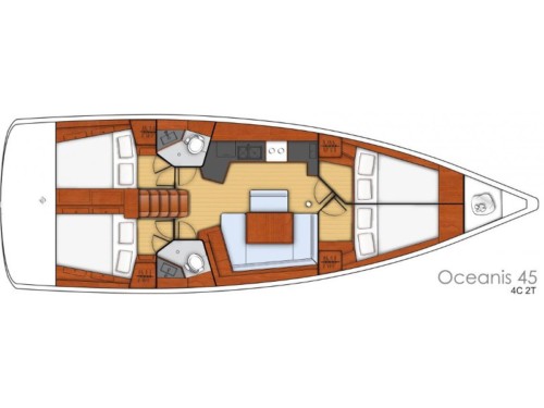 Oceanis 45 vitorlás ,  luxusnyaralás,  hajóbérlés Horvátország,  Adriai tenger