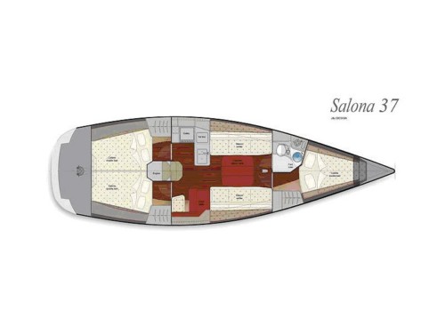 Salona 37 vitorlás ,  luxusnyaralás,  Horvátország hajóbérlés,  hajóbérlés Adria
